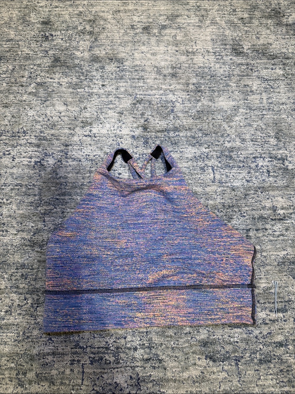 lululemon athletica Strappy Space-Dyed Sports Bra in Black and Purple Blend